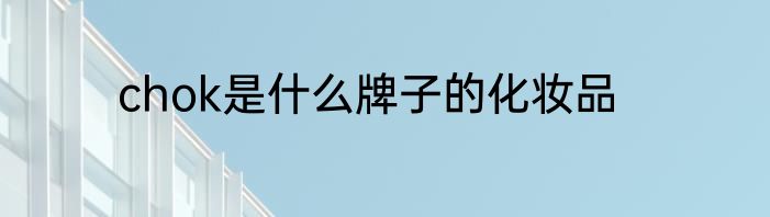 chok是什么牌子的化妆品