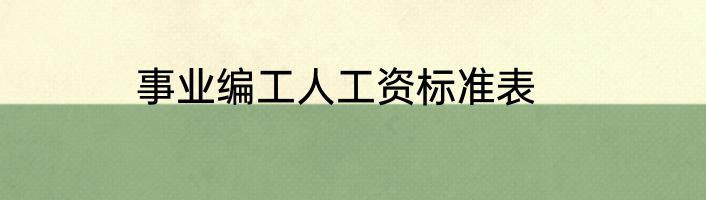 事业编工人工资标准表