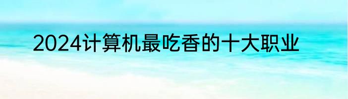 2024计算机最吃香的十大职业