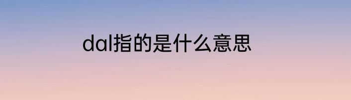 dal指的是什么意思