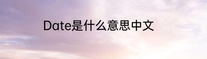 Date是什么意思中文