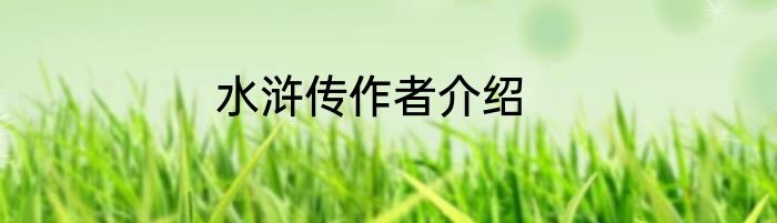 水浒传作者介绍