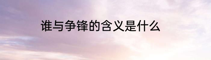 谁与争锋的含义是什么