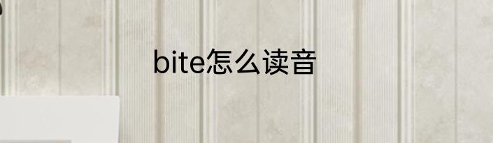 bite怎么读音