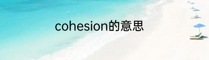 cohesion的意思