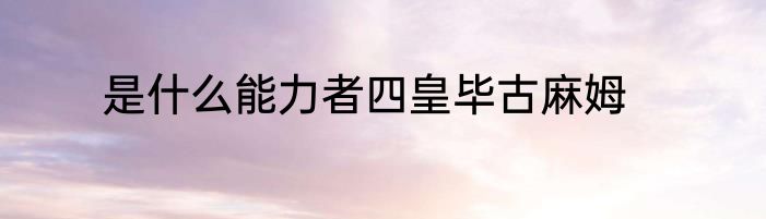 是什么能力者四皇毕古麻姆