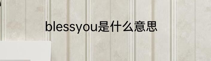 blessyou是什么意思