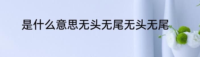 是什么意思无头无尾无头无尾