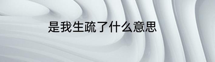 是我生疏了什么意思