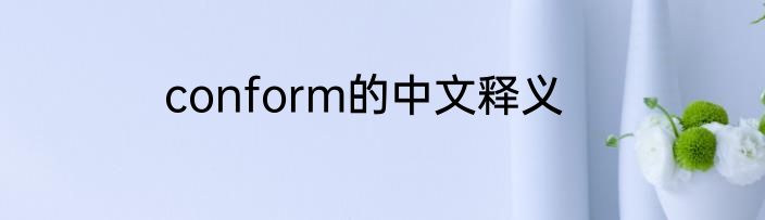 conform的中文释义