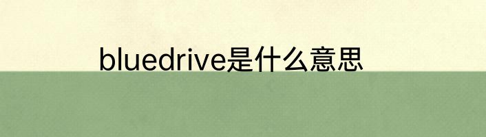 bluedrive是什么意思