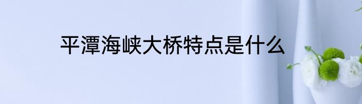 平潭海峡大桥特点是什么