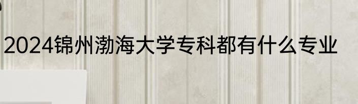 2024锦州渤海大学专科都有什么专业
