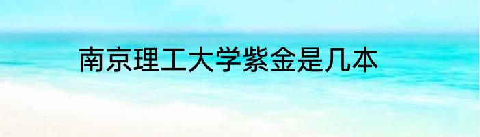 南京理工大学紫金是几本