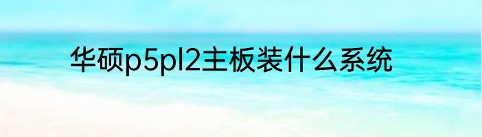 华硕p5pl2主板装什么系统