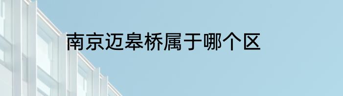南京迈皋桥属于哪个区