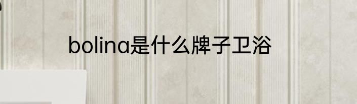 bolina是什么牌子卫浴