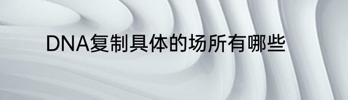 DNA复制具体的场所有哪些