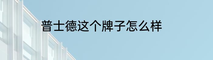 普士德这个牌子怎么样