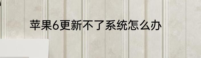 苹果6更新不了系统怎么办