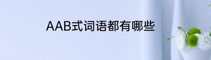 AAB式词语都有哪些