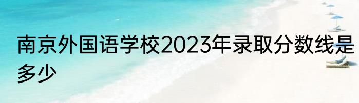 南京外国语学校2023年录取分数线是多少