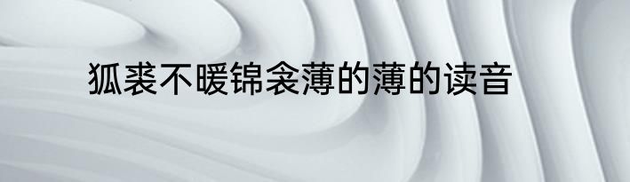 狐裘不暖锦衾薄的薄的读音