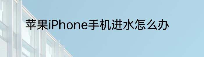 苹果iPhone手机进水怎么办