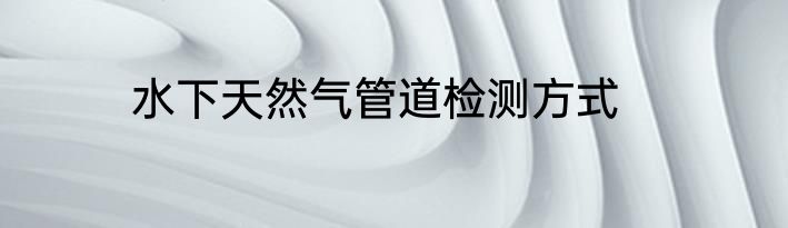水下天然气管道检测方式