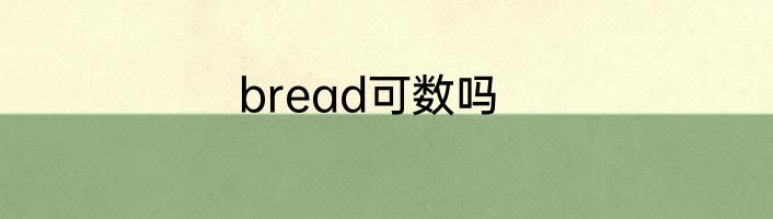 bread可数吗