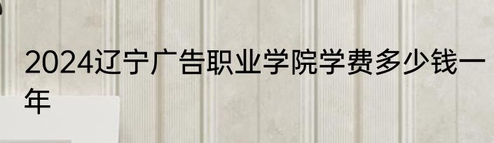2024辽宁广告职业学院学费多少钱一年