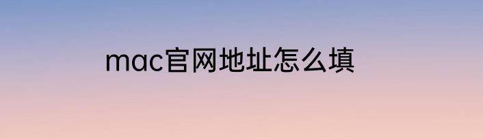 mac官网地址怎么填