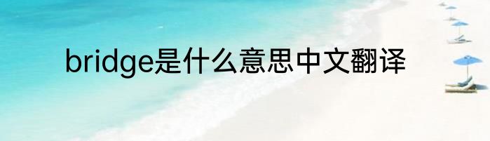 bridge是什么意思中文翻译