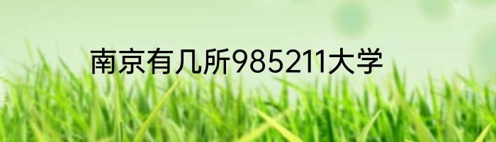 南京有几所985211大学