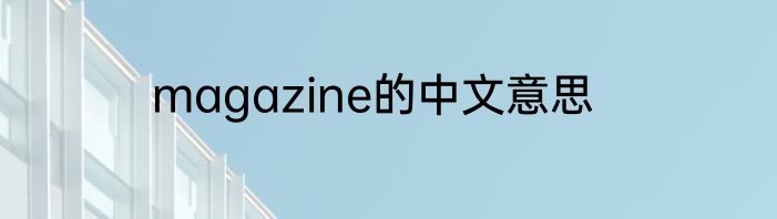 magazine的中文意思