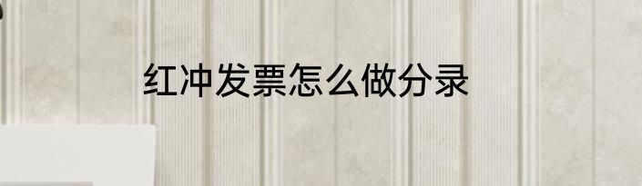 红冲发票怎么做分录