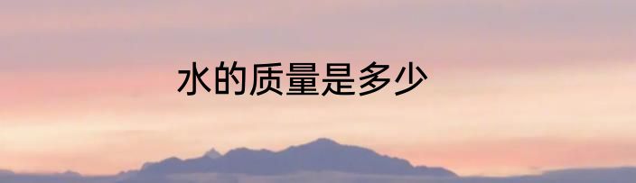 水的质量是多少