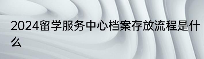 2024留学服务中心档案存放流程是什么