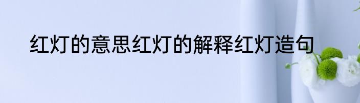 红灯的意思红灯的解释红灯造句