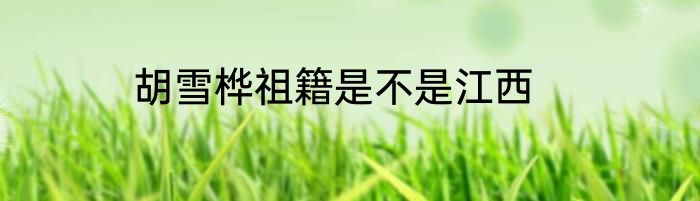 胡雪桦祖籍是不是江西