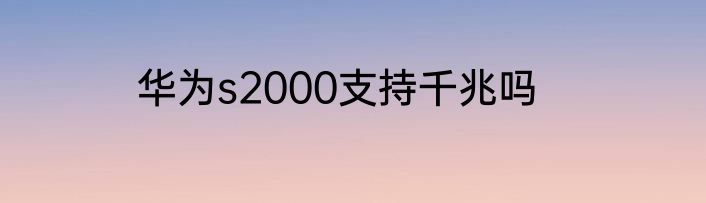 华为s2000支持千兆吗