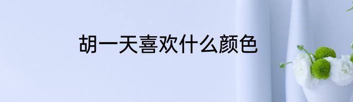 胡一天喜欢什么颜色