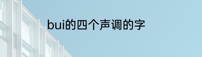 bui的四个声调的字
