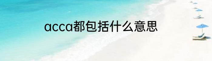 acca都包括什么意思