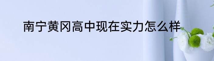 南宁黄冈高中现在实力怎么样