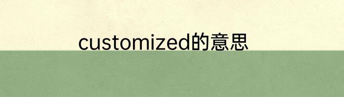 customized的意思
