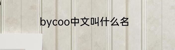 bycoo中文叫什么名