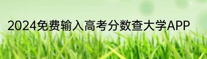 2024免费输入高考分数查大学APP