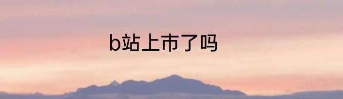 b站上市了吗