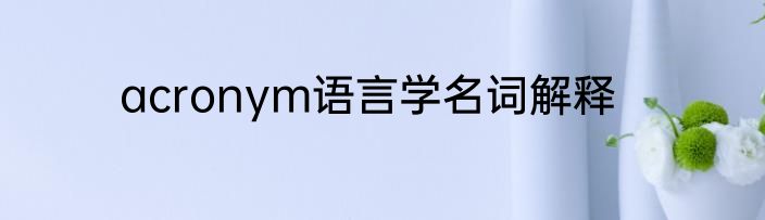 acronym语言学名词解释